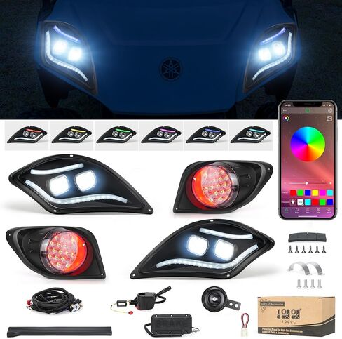 10L0L Golf Cart Light Kits for Yamaha Drive 2 Models (12V-72V Compatibility) - Comprehensive Street-Legal Package Including Headlights, Taillights, Turn Signals, Brake Lights in Saudi Arabia