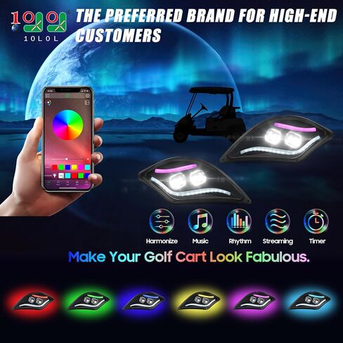 10L0L Golf Cart Light Kits for Yamaha Drive 2 Models (12V-72V Compatibility) - Comprehensive Street-Legal Package Including Headlights, Taillights, Turn Signals, Brake Lights in Saudi Arabia