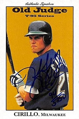 بطاقة بيسبول موقعة من Topps Jeff Cirillo (Milwaukee Brewers) 1995 Signature Rookies Old القاضي رقم 10 - بطاقات بيسبول موقعة من Mlb in Saudi Arabia