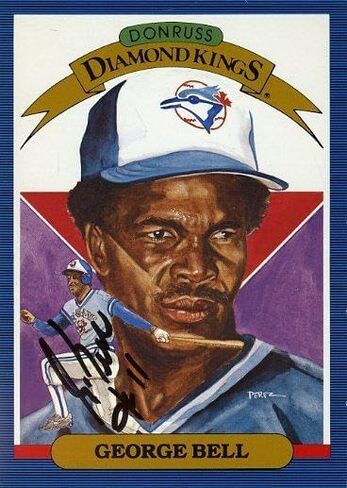 George Bell Signed Jsa Cert Sticker 1986 Donruss 5x7 Authentic Autograph - Autographed Baseball Cards in Saudi Arabia