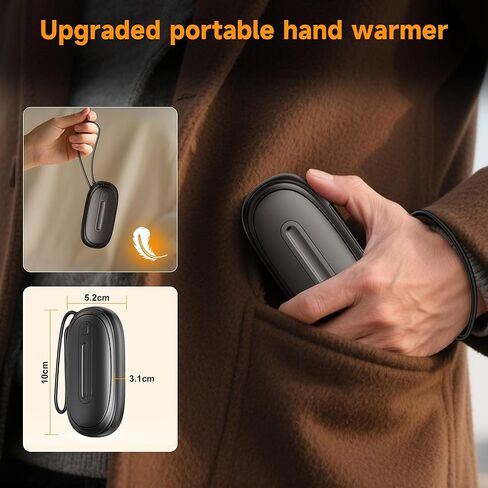Hand Warmers Rechargeable 2 Pack, AI Smart 1s Fast Heated, 6-24 Hour Dual-Sided Safety Long Heat, Fast Heating Level 5, Electric Hand Warmers with Type-C Cable, Hunting Essentials Ski Camping Gifts in Saudi Arabia