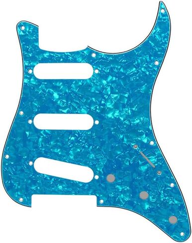 11 فتحة SSS للجيتار الكهربائي Pickguard اللوحة الخلفية غطاء Tremolo Trem مع مسامير Pickguard لـ 3 التقاطات ملف واحد لؤلؤة زرقاء فاتحة in Saudi Arabia