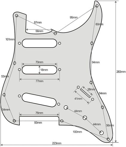11 فتحة SSS للجيتار الكهربائي Pickguard اللوحة الخلفية غطاء Tremolo Trem مع مسامير Pickguard لـ 3 التقاطات ملف واحد لؤلؤة زرقاء فاتحة in Saudi Arabia