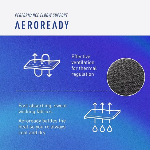 كم دعم الكوع من adidas Performance Climacool - دعم الكوع للتدريب والمسابقات واللياقة البدنية العامة - تصميم مريح، قبضة سيليكون، تصميم سلس مسامي - أسود، متوسط in Kuwait