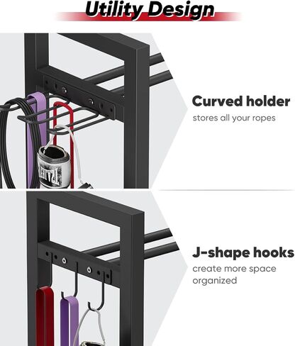 Adjustable Dumbbell Rack, Weight Storage Stand Holder for Dumbbells & Kettlebells, Heavy-Duty Metal Home Gym Workout Organizer with Hook for Gym Equipment Accessories (Rack Only) in Saudi Arabia