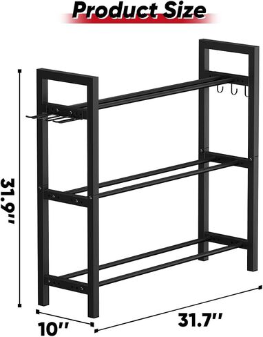 Adjustable Dumbbell Rack, Weight Storage Stand Holder for Dumbbells & Kettlebells, Heavy-Duty Metal Home Gym Workout Organizer with Hook for Gym Equipment Accessories (Rack Only) in Saudi Arabia