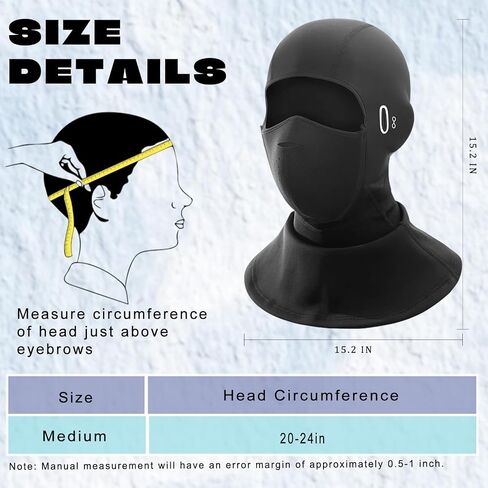 Balaclava Ski Mask Magnetic Openable Face Covering Cold Weather Men Women Breathable Winter Fleece Hood for Skiing, Running, Motorcycle, Outdoor Work Black in Saudi Arabia