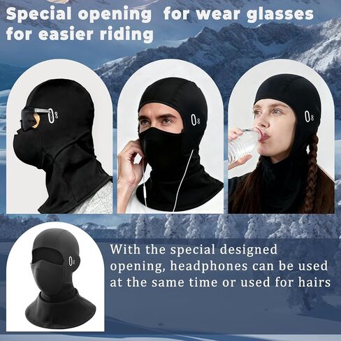 Balaclava Ski Mask Magnetic Openable Face Covering Cold Weather Men Women Breathable Winter Fleece Hood for Skiing, Running, Motorcycle, Outdoor Work Black in Saudi Arabia