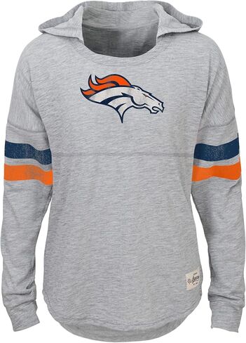 Outerstuff NFL Denver Broncos Youth Girls (8-16) Campus Slouch Hooded Shirt (Medium (10-12)) in Saudi Arabia