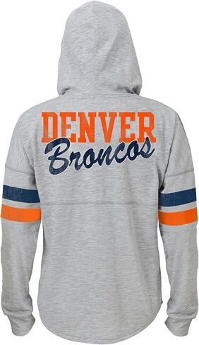 Outerstuff NFL Denver Broncos Youth Girls (8-16) Campus Slouch Hooded Shirt (Medium (10-12)) in Saudi Arabia