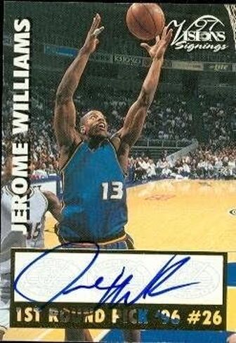 Jerome Williams autographed Basketball Card (Detroit Pistons) 1997 Score Board Visions Signings - Autographed Baseball Cards in Saudi Arabia