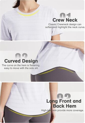 Womens Short Sleeve T Shirts Workout Gym Athletic Running Summer Tops Quick Dry Crewneck Yoga Sports Exercise Tee Shirt in Saudi Arabia
