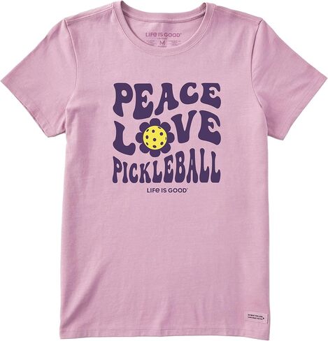 Life is Good Women's Groovy Peace Love Pickleball Crusher Tee in Saudi Arabia