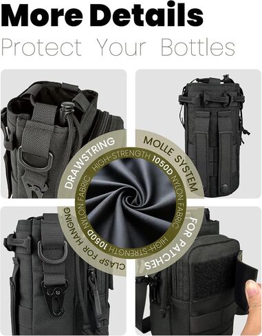 32 Oz Water Bottle Holder with Strap Bottle Carrier Bag with Phone Pocket MOLLE System for Walking in Saudi Arabia
