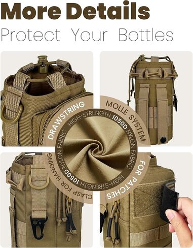 32 Oz Water Bottle Holder with Strap Bottle Carrier Bag with Phone Pocket MOLLE System for Walking in Saudi Arabia