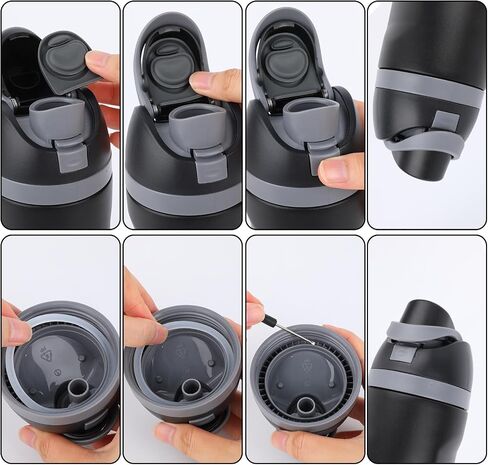 11pcs Replacement Kit for Owala, Water Bottle Parts Accessories Including 3 Silicone Stoppers Lid Top Cover Cap Insert Rubber Seal Gaskets 1 Cleaning Brush 3 Straws and Cutting Tool in Saudi Arabia