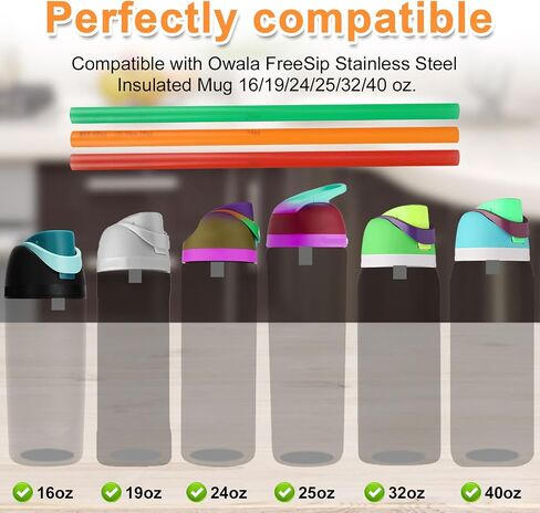 11pcs Replacement Kit for Owala, Water Bottle Parts Accessories Including 3 Silicone Stoppers Lid Top Cover Cap Insert Rubber Seal Gaskets 1 Cleaning Brush 3 Straws and Cutting Tool in Saudi Arabia