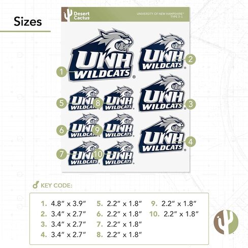 ملصق جامعة صبار الصحراء في نيو هامبشاير UNH Wildcats ملصق شارات الفينيل زجاجة مياه للكمبيوتر المحمول ورقة قصاصات السيارة T3 (النوع 3-1) in Saudi Arabia
