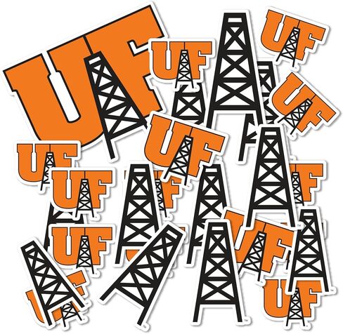 ملصق جامعة صبار الصحراء فيندلاي UF Oilers ملصق شارات الفينيل زجاجة مياه للكمبيوتر المحمول سجل قصاصات السيارة T1 (النوع 1-1) in Saudi Arabia