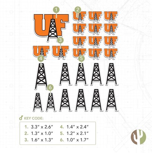 ملصق جامعة صبار الصحراء فيندلاي UF Oilers ملصق شارات الفينيل زجاجة مياه للكمبيوتر المحمول سجل قصاصات السيارة T1 (النوع 1-1) in Saudi Arabia