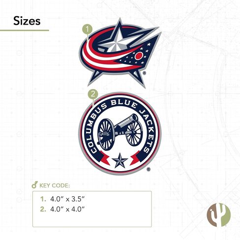ملصق ديزرت كاكتوس كولومبوس بلو جاكيتات فريق NHL National Hockey League ملصق من الفينيل لزجاجة مياه الكمبيوتر المحمول وقصاصات السيارة (ملصق 4 بوصة) in Saudi Arabia
