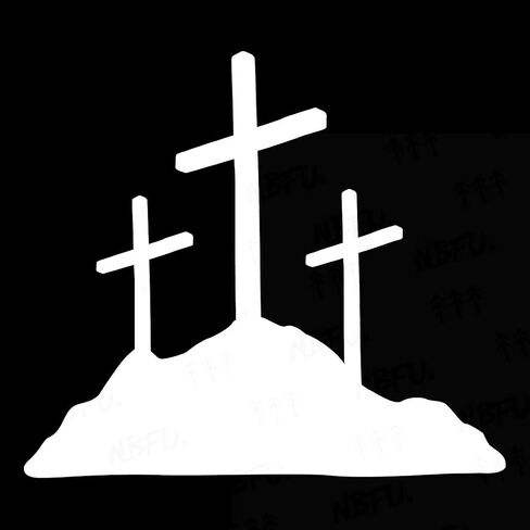 Calvary Crosses Christian Jesus (White) (Set Of 2) Premium Waterproof Vinyl Decal Stickers For Laptop Phone Accessory Helmet Car Window Bumper Mug Tuber Cup Door Wall Decoration in Kuwait