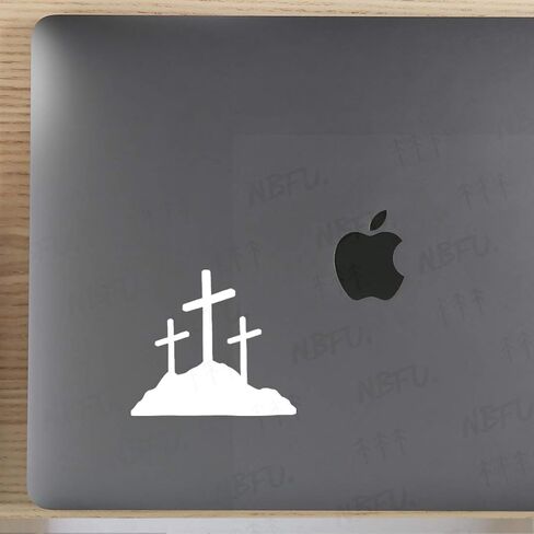 Calvary Crosses Christian Jesus (White) (Set Of 2) Premium Waterproof Vinyl Decal Stickers For Laptop Phone Accessory Helmet Car Window Bumper Mug Tuber Cup Door Wall Decoration in Kuwait