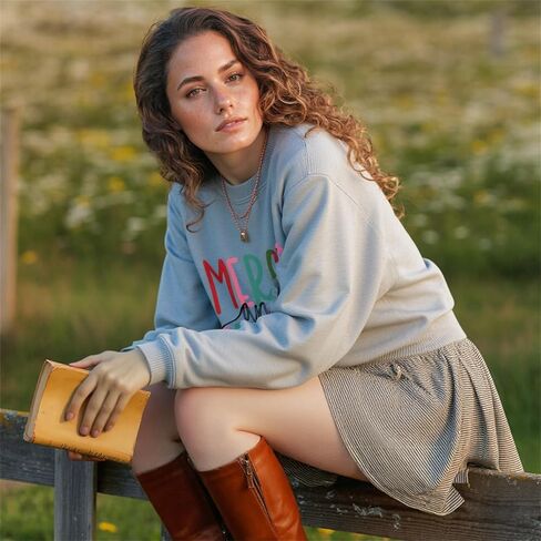 بلوزات عيد الميلاد للنساء لطيف شجرة عيد الميلاد الرسم قميص طويل الأكمام عارضة Crewneck عطلة البلوز الأعلى in Kuwait