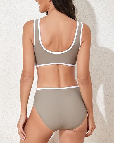 Women's One Piece Bathing Suit Tummy Control Bathing Suit Cutout Athletic Swimwear Round Neck in Saudi Arabia