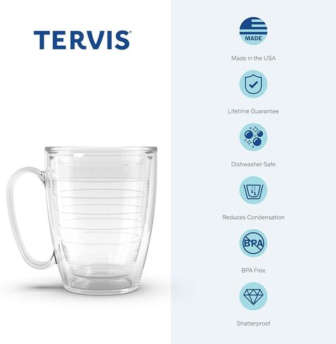 كوب Tervis مصنوع في الولايات المتحدة الأمريكية بجدار مزدوج من ولاية أوهايو باكيز معزول يحافظ على المشروبات باردة وساخنة، كوب 16oz، شعار in Kuwait
