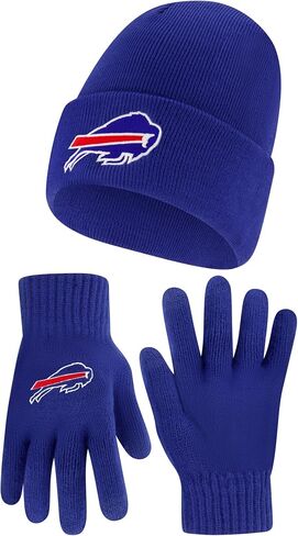 Ultra Game NFL Unisex-Adult NFL Official Super Soft Winter Beanie Knit Hat with Extra Warm Touch Screen Gloves in Kuwait
