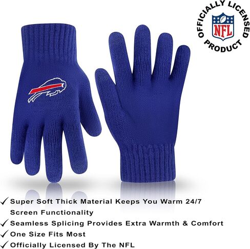 Ultra Game NFL Unisex-Adult NFL Official Super Soft Winter Beanie Knit Hat with Extra Warm Touch Screen Gloves in Kuwait