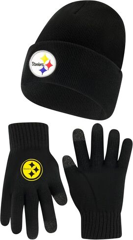 Ultra Game NFL Unisex-Adult NFL Official Super Soft Winter Beanie Knit Hat with Extra Warm Touch Screen Gloves in Kuwait
