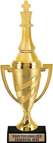 Crown Awards Chess Trophy, 14" Gold Cup Chess King Trophies with Free Personalization Prime in Saudi Arabia