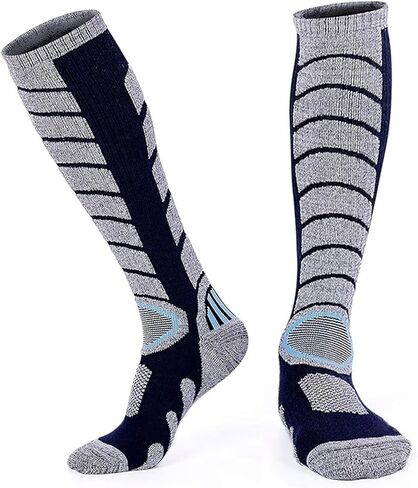 Mens Ski Socks, Cold Weather Snowboarding, Snow, Winter, Thermal Knee-high Warm Socks in Saudi Arabia