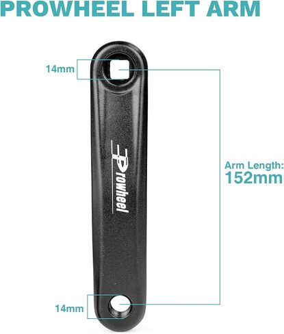 WEEROCK Prowheel الدراجة اليسار كرنك الذراع 152 مللي متر/165 مللي متر/170 مللي متر سبائك الألومنيوم حفرة مربعة مع البلاستيك الغبار غطاء دراجة استبدال Prat in Kuwait
