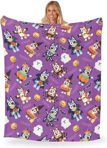 NORTHWEST Bluey Silk Touch Throw Blanket, 50" x 70", Pup Tricks in Saudi Arabia