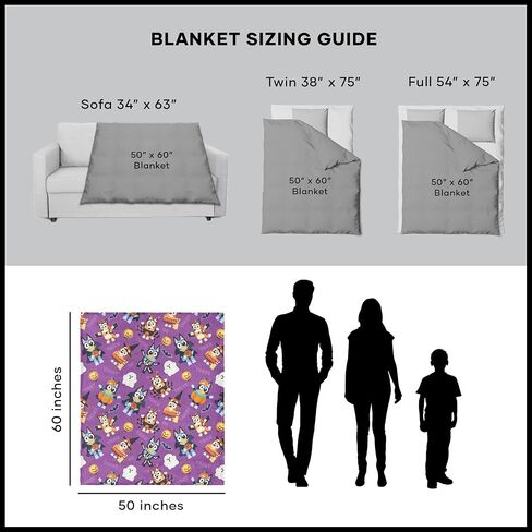 NORTHWEST Bluey Silk Touch Throw Blanket, 50" x 70", Pup Tricks in Saudi Arabia