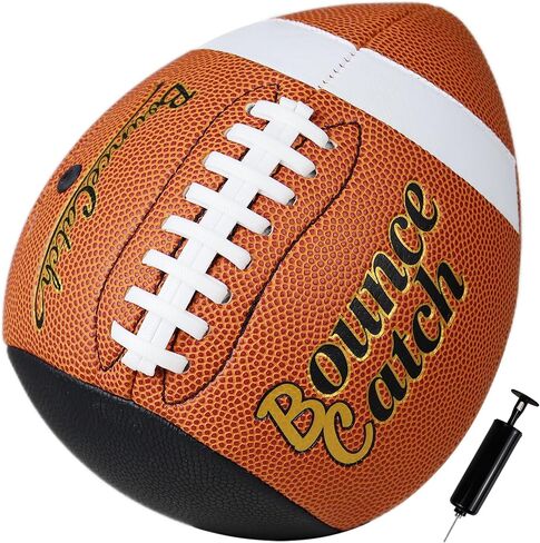 Pro Pass Back Football – Size 7 Solo Training Ball with Pump, Black & Orange Halfball for Bounce Back Passing and Catching Drills – Youth & Intermediate Skill Development in Saudi Arabia