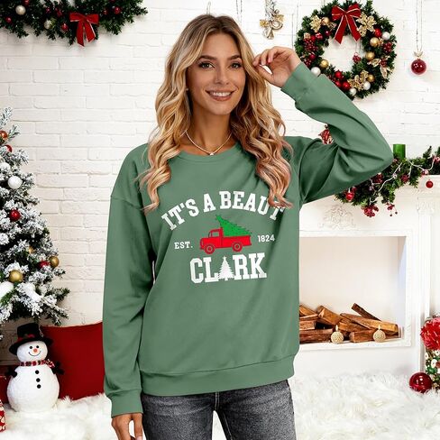 Christmas Sweatshirts for Women It's A Beaut Clark Sweatshirt Xmas Holiday Crewneck Casual Long Sleeve Pullover in Kuwait