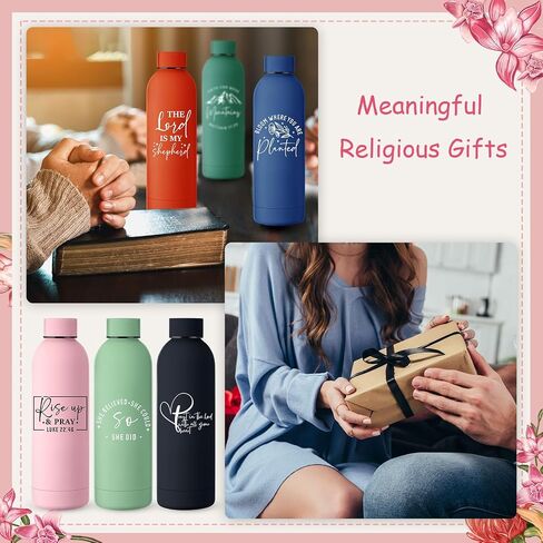 LemonRoad 10 قطع هدايا مسيحية للنساء من الفولاذ المقاوم للصدأ زجاجات مياه سعة 17oz كوب مسيحي بهلوان الكتاب المقدس هدايا عيد الميلاد الدينية للكنيسة الدينية لعيد الفصح (ألوان متنوعة، موضة) in Kuwait