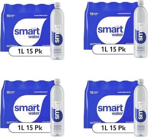 SmаrtWаter Distilled Premium Water Bottles, 1 L., 15 pk. PACK OF 4. TOTAL 60 BOTTLES. in Saudi Arabia