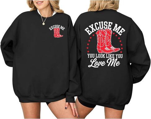 Western Country Crewneck Sweatshirts for Women Cowboy Boots Graphic Sweatshirt Vintage Long Sleeve Pullover Tops in Kuwait