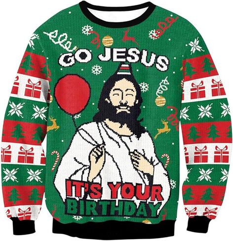NTSWZYS Unisex Adult Ugly Christmas Sweatshirt 2025 Crewneck 3D Printed Funny Sweatshirts Long Sleeve Holiday Pullover Top in Saudi Arabia