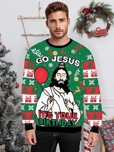 NTSWZYS Unisex Adult Ugly Christmas Sweatshirt 2025 Crewneck 3D Printed Funny Sweatshirts Long Sleeve Holiday Pullover Top in Saudi Arabia