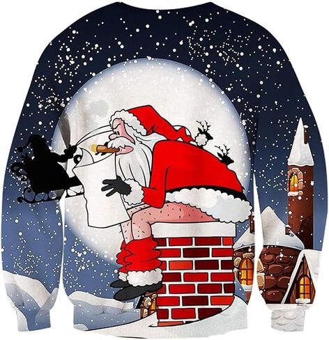 NTSWZYS Unisex Adult Ugly Christmas Sweatshirt 2025 Crewneck 3D Printed Funny Sweatshirts Long Sleeve Holiday Pullover Top in Saudi Arabia
