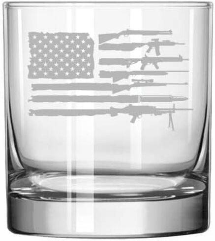 العلامة التجارية MIP 11 أونصة Rocks Whisky Highball Glass علم البندقية الأمريكي in Saudi Arabia