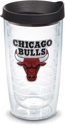 كوب Tervis مصنوع في الولايات المتحدة الأمريكية بجدار مزدوج NBA Chicago Bulls معزول يحافظ على المشروبات باردة وساخنة، 24oz، الشعار الأساسي in Saudi Arabia