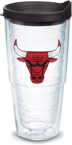 كوب Tervis مصنوع في الولايات المتحدة الأمريكية بجدار مزدوج NBA Chicago Bulls معزول يحافظ على المشروبات باردة وساخنة، 24oz، الشعار الأساسي in Saudi Arabia