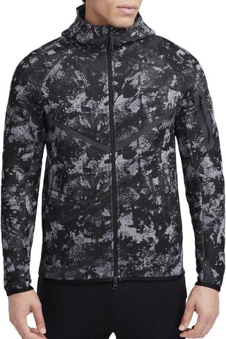 هودي Nike Sportswear للرجال من Tech Fleece Windrunner بسحاب كامل (الولايات المتحدة، ألفا، صغير، عادي، عادي، رمادي دخاني/أنثراسايت) in Kuwait